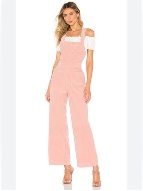 ROLLA’S corduroy overalls in light pink.